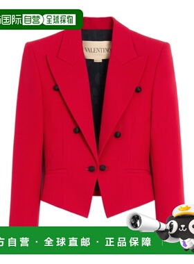 VALENTINO 女士西服 BCE58597WR9M SS2026 红色 长袖休闲夹克