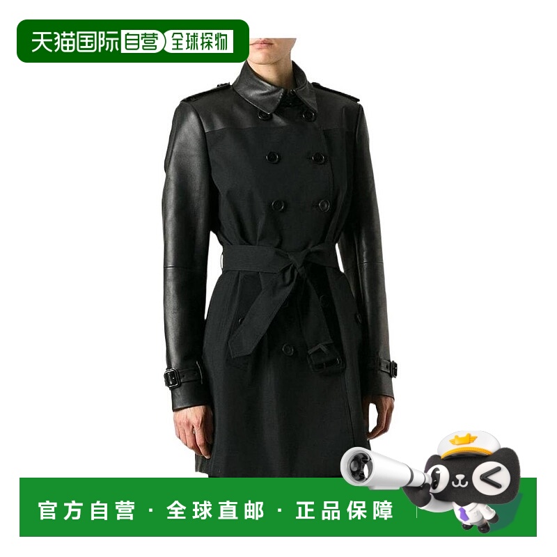 BURBERRY 女士外套 39341891 AW2022 黑色 徽标休闲大衣