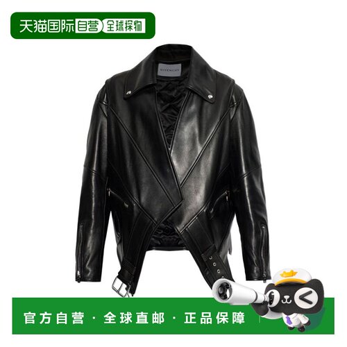 GIVENCHY 女士夹克 BW00UE604J001 SS2026 黑色 长袖皮夹克