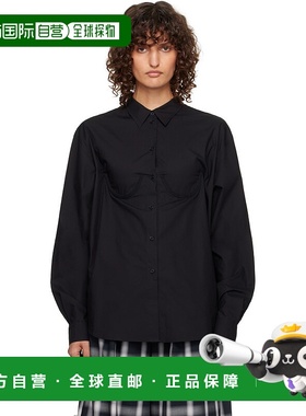 1h可退 潮奢 Pushbutton 女士 黑色 Bra Detail 衬衫 PB2440203W