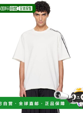 潮奢 Y-3 男士 灰白色 Raw Edge 3 Stripes T 恤 KS9748