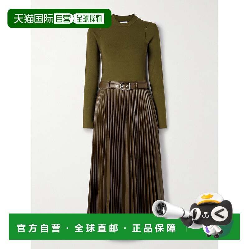 1h可退 潮奢 Simkhai 女士 Abilene 束带褶裥罗纹针织中长连衣裙