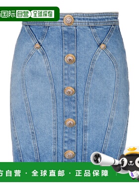 BALMAIN 女士半身裙 DF1LBA22DE536FC AW2024 蓝色