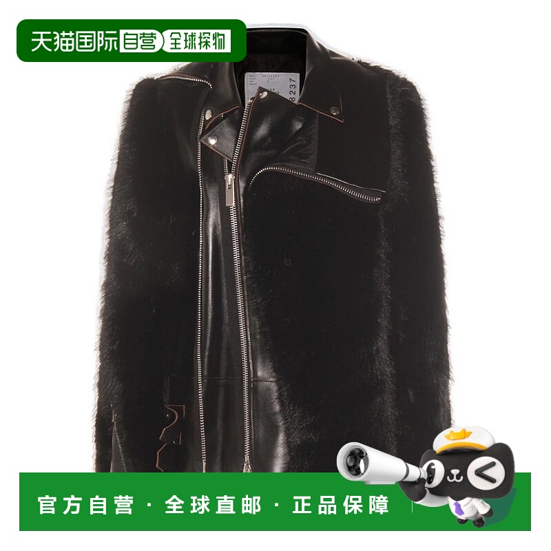 1h可退 潮奢 Sacai 女士 拉鍊拼接夾克 2508237 black黑色 舒适时