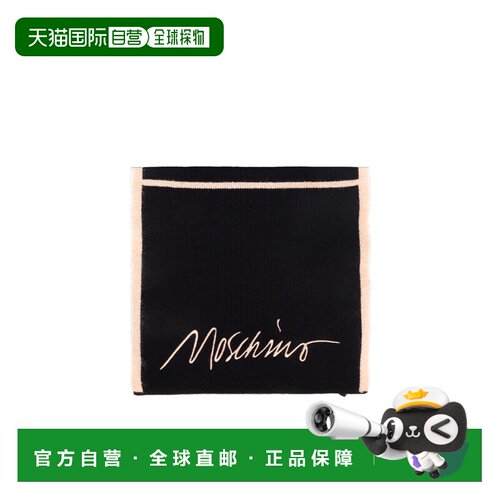 MOSCHINO 毛巾沙滩巾 30843M3351016 AW2025 黑色 徽标围巾