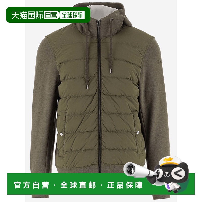 1h可退 HERNO 男士羽绒服 JP00011UR560107719 AW2023 绿色连帽