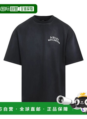 1h可退 AMIRI 男士T恤 AMJYTE1204001 AW2025 黑色 HOLLYWOOD 大T