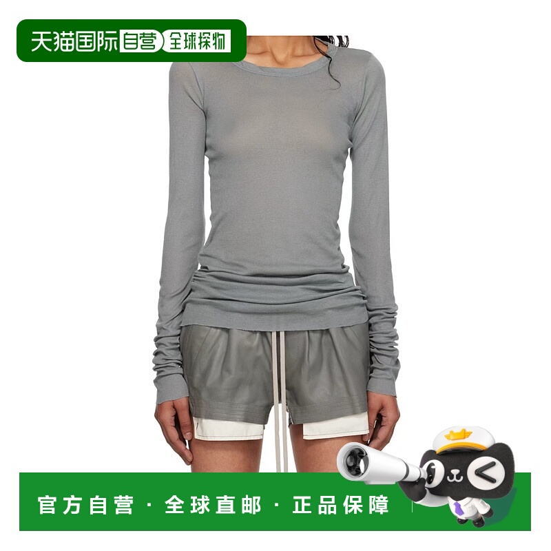 RICK OWENS 女士T恤 RP02E4202MR06 AW2025 灰色 长袖T恤