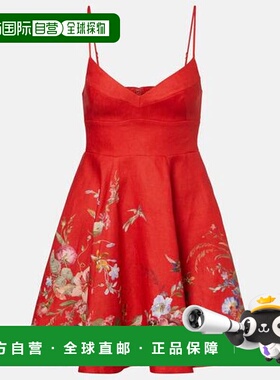 1h可退 潮奢 ZIMMERMANN 女士 Patience 花朵亚麻迷你连衣裙