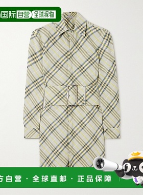 1h可退 潮奢 Burberry 巴宝莉 女士 linen-bend 束带格纹迷你衬衫