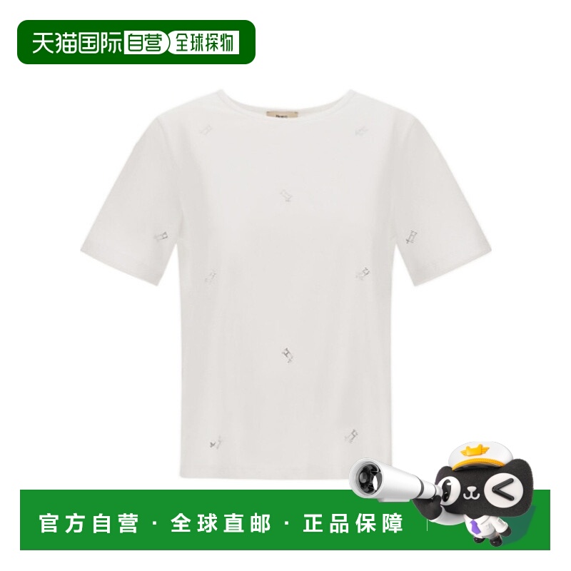 1h可退 HERNO 女士T恤 JG000290D520091000 AW2025 白色 双面针织