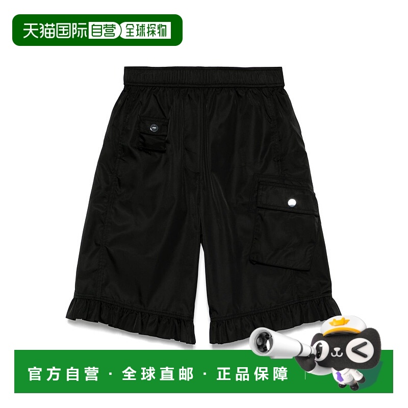 GANNI 女士短裤 W0411099 AW2025 黑色 Nylon Shorts