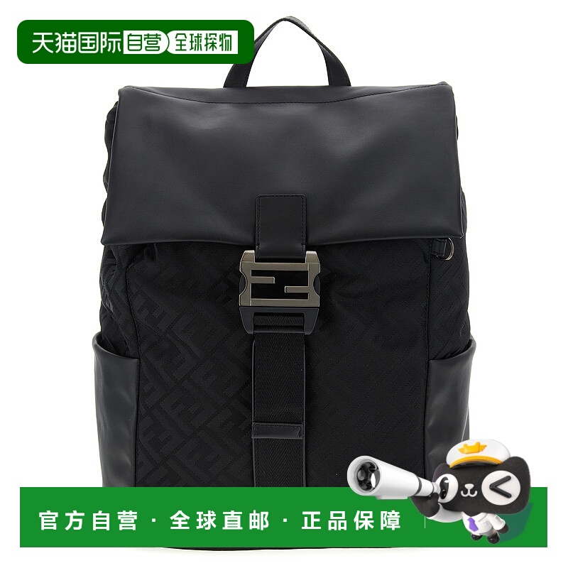 1h可退 FENDI 男士双肩包 7VZ090AVC6F0SAJ AW2025 黑色 'Fendi F