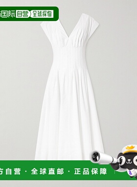 1h可退 潮奢 Simkhai 女士 Nina 褶裥棉混纺府绸中长连衣裙 42511