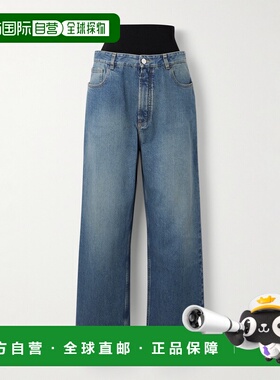 1h可退 潮奢 alaia 女士 层叠感针织边阔腿牛仔裤 AA9P0155T53645