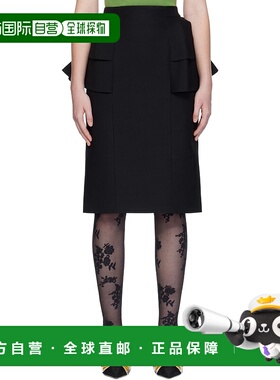 1h可退 潮奢 valentino 华伦天奴 女士 黑色 Crepe Couture 半身