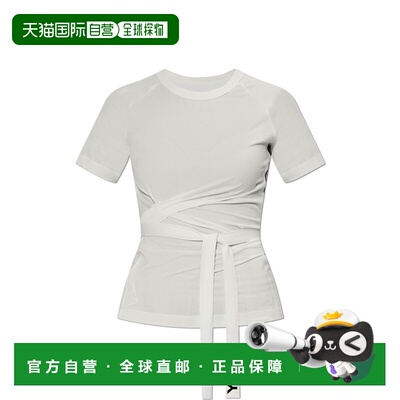Y-3 女士T恤 JM78540CWHITE SS2025 白色 T-shirt with drawstrin