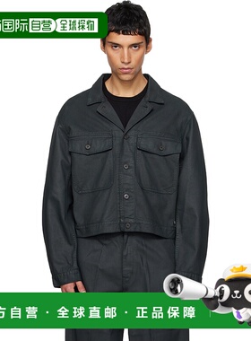 1h可退 潮奢 Lemaire 男士 黑色卡车司机牛仔夹克 OW1188LD1059
