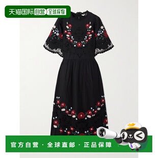 1h可退 潮奢 SEA 海洋 女士 Rosaline 英格兰刺绣棉麻混纺中长连