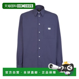 FS1285ARXOF04V6 衬衫 AW2024 蓝色 FENDI 徽标长袖 男士