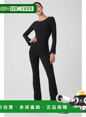 alo yoga 露背纯色长袖连体衣 女款 黑色/Blackw8231r