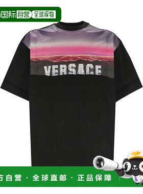 VERSACE 男士T恤 10129281A093382B510 范思哲黑色AW2023
