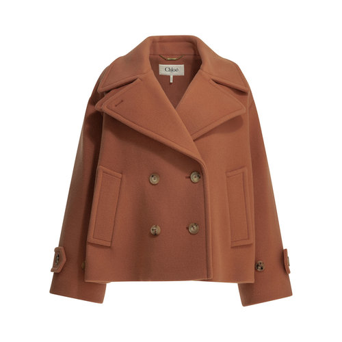 CHLOÉ 女士外套 CH25WMA962726AG AW2026 红色 羊毛大短款大衣