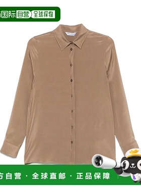 MAX MARA 女士衬衫 AVION120007 AW2025 棕色 翻领长袖衬衫