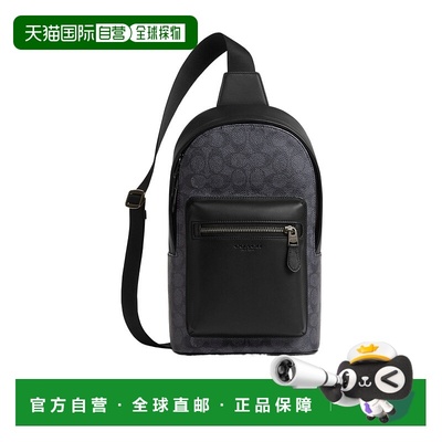COACH 男士斜挎包 CV924QBMI5 SS2024 黑色 West Pack 标志性斜挎