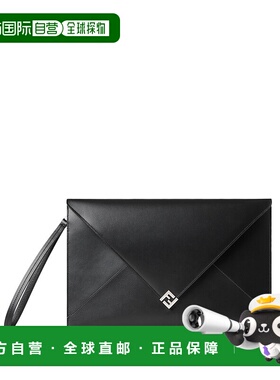 FENDI 男士钱包 7N0161AAIWF0GXN AW2025 黑色 FLAT POUCH L