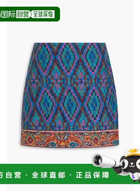 1h可退 潮奢 FARM RIO 女士 绗缝印花牛仔迷你半身裙 301850TAPES