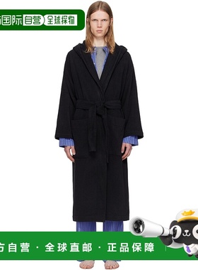 1h可退 潮奢 Tekla 男士 黑色 Terry Hooded 浴袍 HBTH5