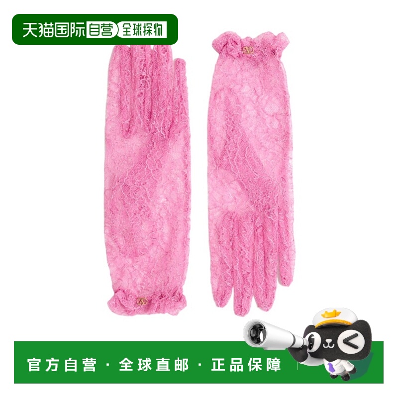 VALENTINO 女士手套 WGD00HFPW9VW AW2025 粉红色 VLogo 蕾丝手套