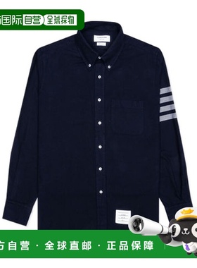 THOM BROWNE 男士衬衫 MWL272A5245415 SS2024 黑色长袖