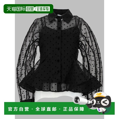 GANNI 女士衬衫 A1040083099 SS2026 黑色 CAMICIA 