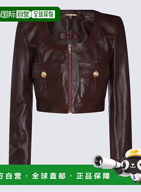 CHLOÉ 女士西服 CH24ACV5221828C AW2024 棕色 长袖皮夹克
