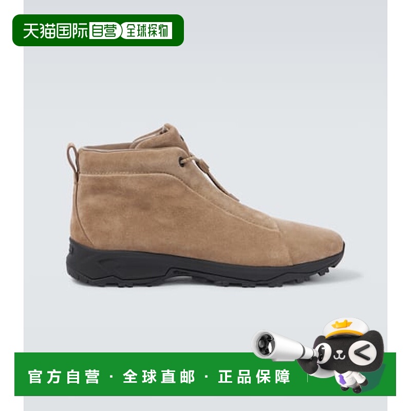 1h可退 潮奢 zegna 杰尼亚 男士 三条带缝线绒面革高帮运动鞋