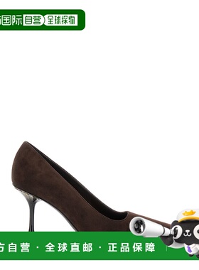 1h可退 潮奢 Jimmy Choo 周仰杰 女士 'Ixia' 棕色高筒雕刻鞋跟绒