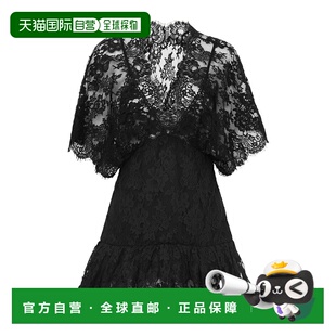 黑色 CHLOÉ AW2025 25WHT68412001 蕾丝荷叶边合身上 女士连衣裙