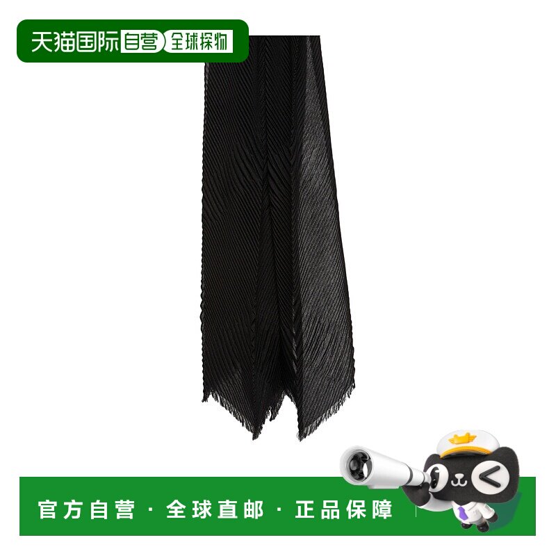 MAX MARA 女士围巾 4546095106005 AW2025 黑色 褶饰羊绒披肩