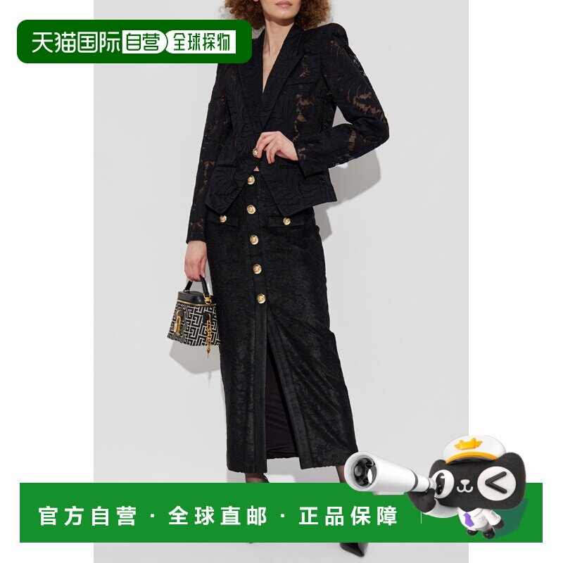 BALMAIN 女士西服 FF1SG230CG080PA AW2025 黑色 Lace Blazer外套