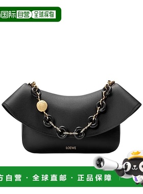 LOEWE 女士单肩包 AP22P22X071100 AW2025 黑色徽标手提包 单肩包