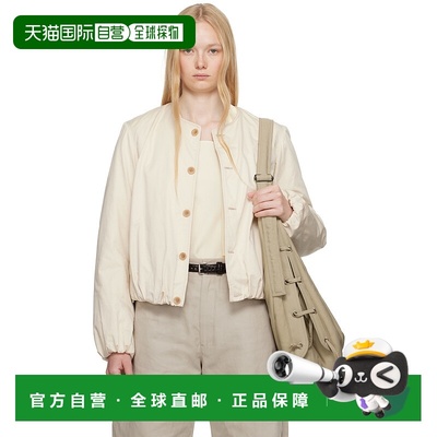 1h可退 潮奢 Lemaire 女士 灰白色 Wadded 飞行员夹克 OW1128LF12