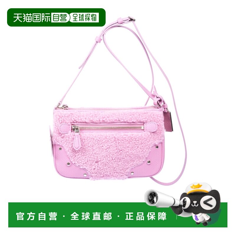 Coach蔻驰女包斜挎包36490ROSAPINKSS2022粉红色徽标斜单肩包