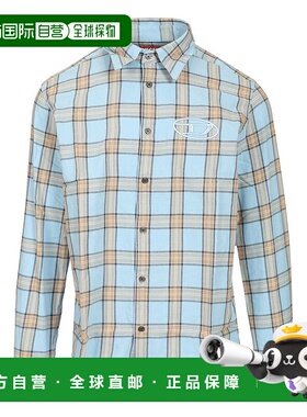DIESEL 男士衬衫 A194450AJFI99G AW2025 浅蓝色 Tartan Shirt