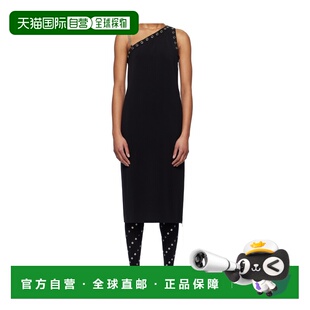 黑色 WE11DONE SS2025 WDOP025130WBK 不对称连衣裙 女士连衣裙