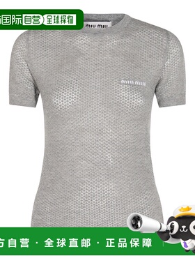 1h可退 潮奢 Miu Miu 缪缪 女士 羊绒T恤 MMLB30SOOO17NN