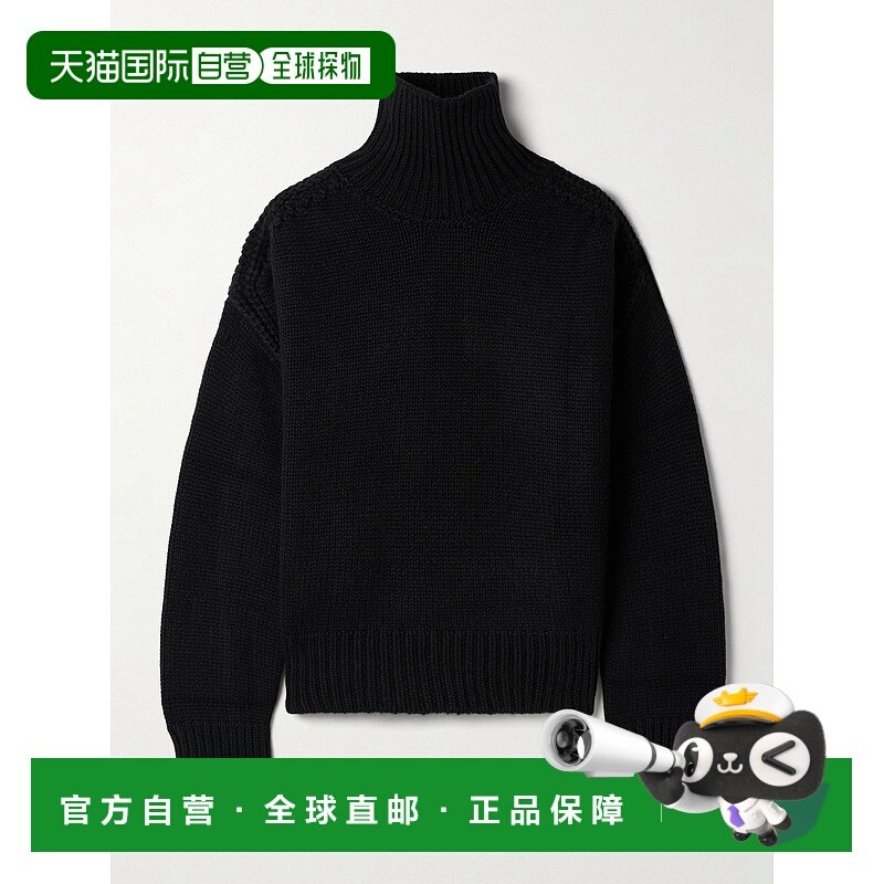 1h可退 潮奢 SA SU PHI 女士 宽松款剪口罗纹羊绒高领毛衣 W24605