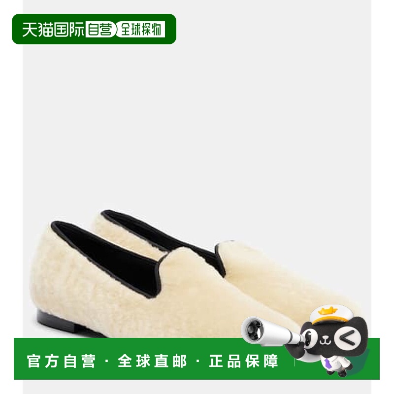 1h可退 潮奢 toteme 女士 毛羊皮乐福鞋 white白色 舒适时尚