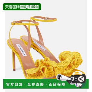 1h可退 潮奢 AQUAZZURA 女士 Noches Tropicales 85 拉菲草编织凉